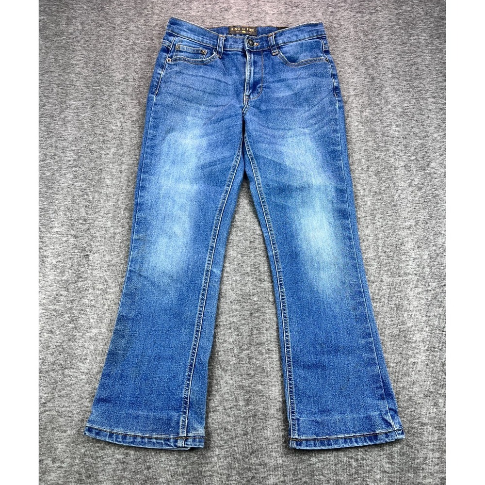 Ring of Fire Womens Straight Leg Stretch Jeans‎ Size 16 Medium Wash
